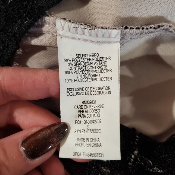 Vtg My Michelle Lace Sparkle Sheer Overlay Open Back Bodycon Dress 3 Y2K Black - Picture 9 of 14